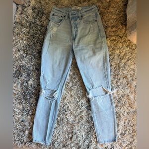Abercrombie & Fitch Blue Skinny Jeans Distressed Style